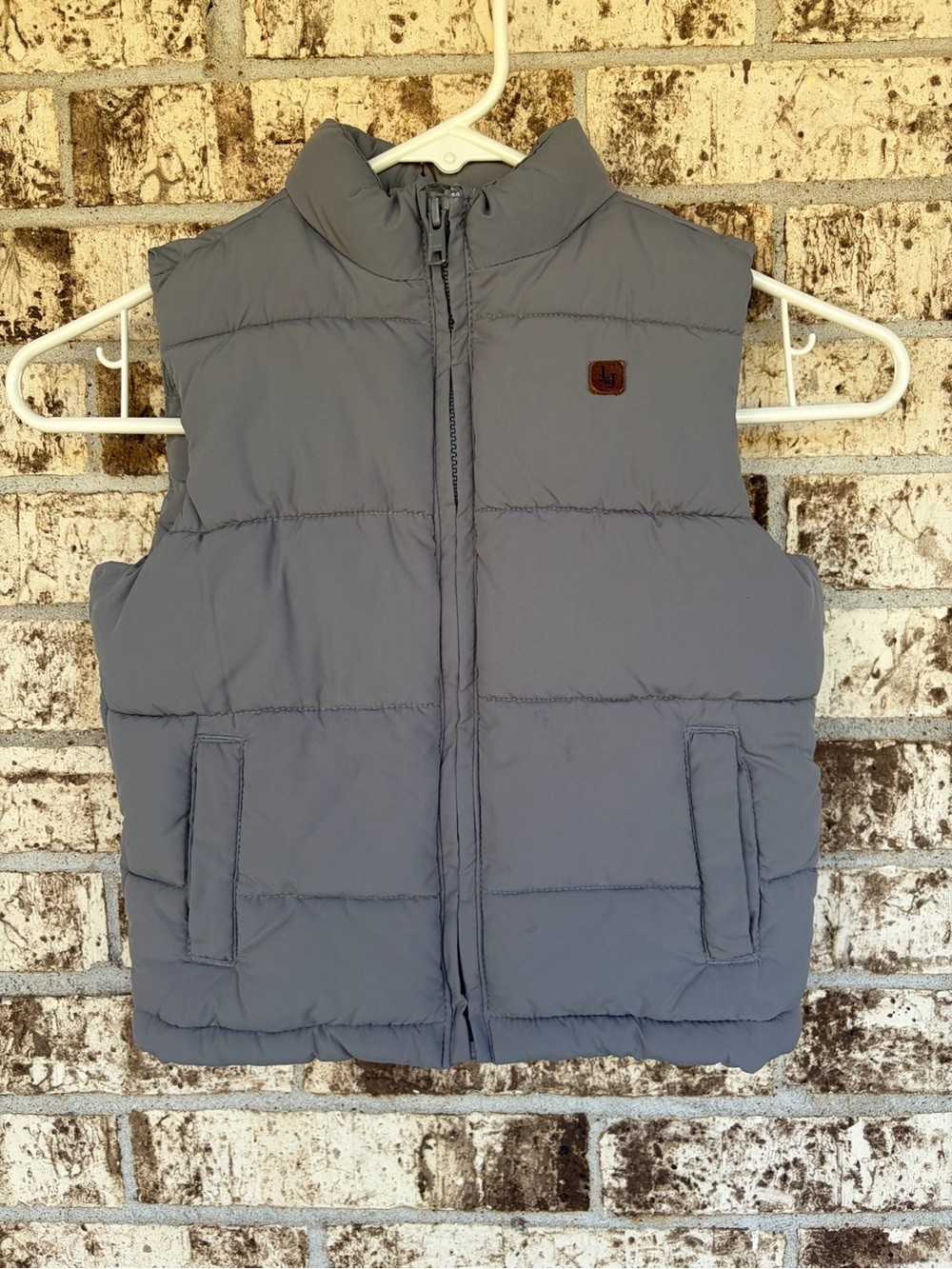 Janie and Jack Light Gray Quilted Puffer Vest